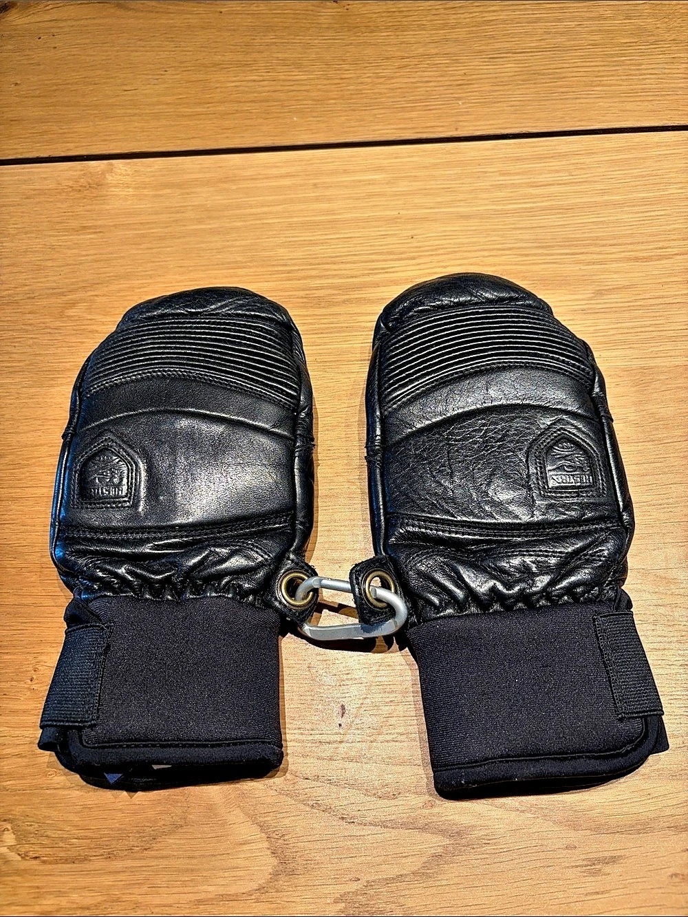 Hestra Heli Ski Mitt Leather Gloves Size 7 Black